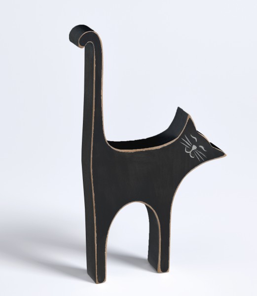 Dekofigur Katze, schwarz, Höhe 17 cm