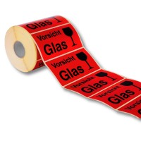 - Vorsicht Glas - Signalaufkleber auf Rolle