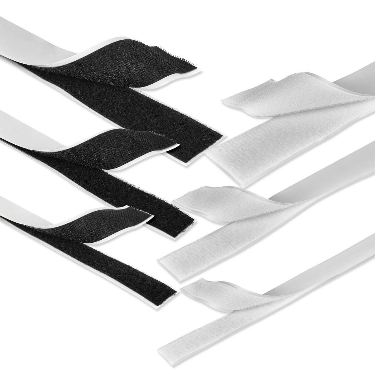 Klettband weiß 40mm breit je 1m Klettverschluss Haken und Flauschband 