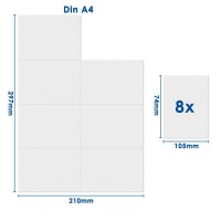 Kopierpapier perforiert 80 g/m² weiß DIN A4 21 Abschnitte à 70x39mm 
